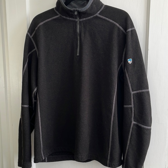 Kuhl Sweaters Kuhl Mens Revel 4 Zip Sweater Fleece Pullover Black